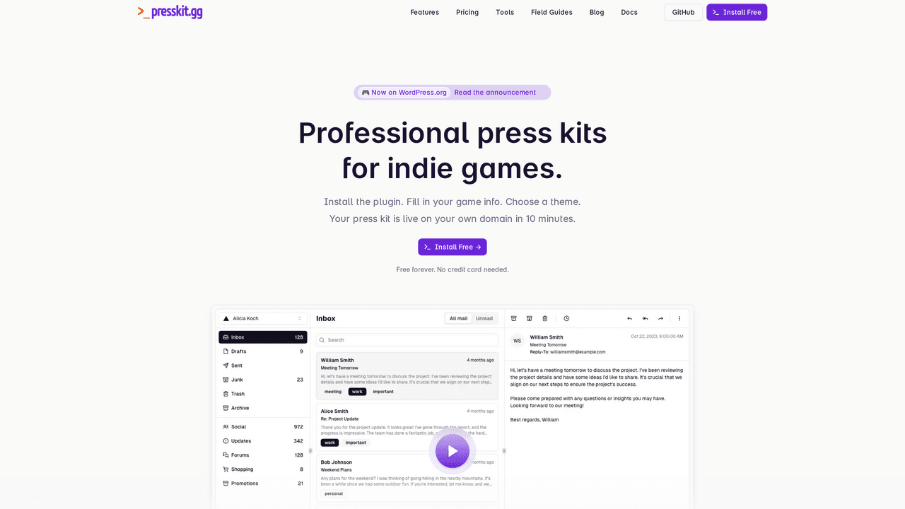 presskit.gg screenshot
